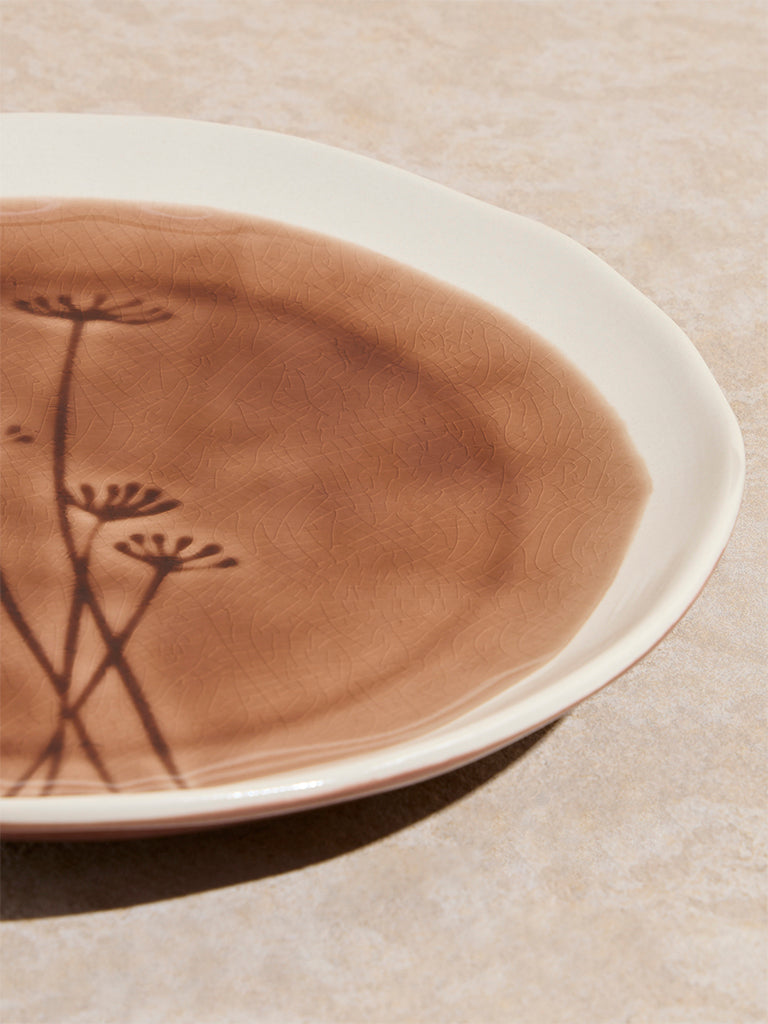Westside Home Brown Foliage Design Side Plate