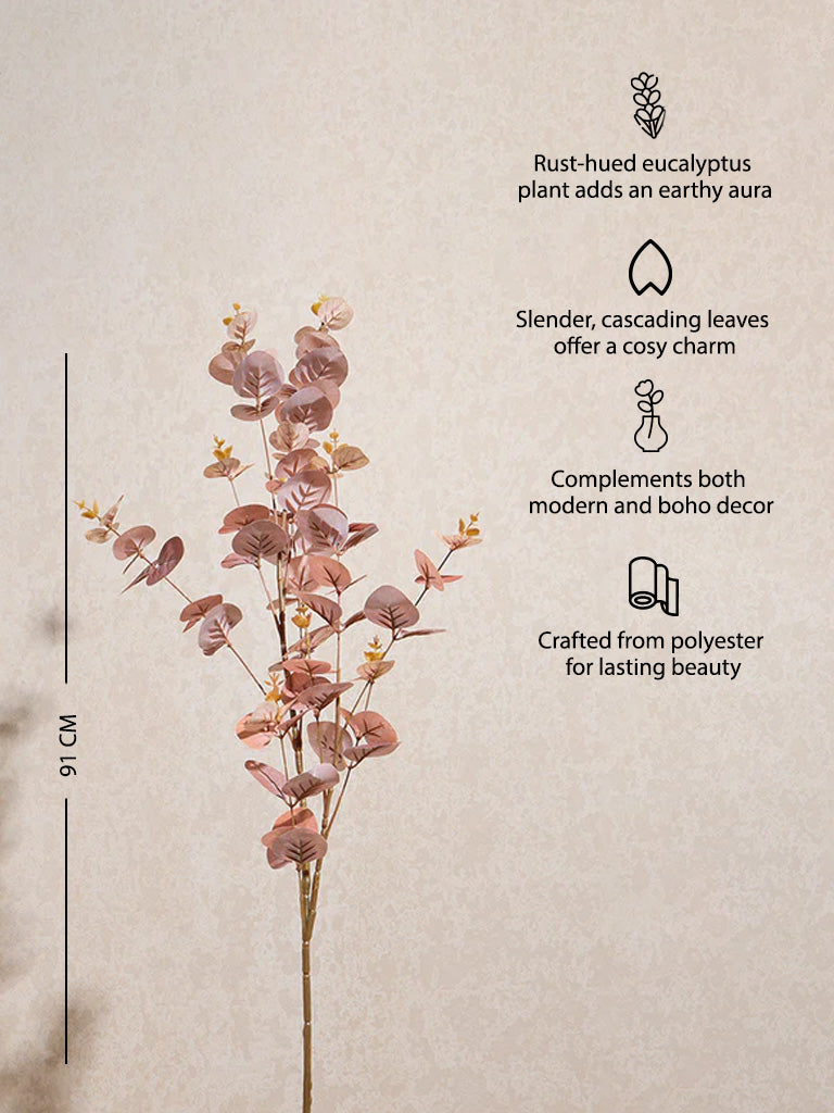 Westside Home Rust Artificial Eucalyptus Plant