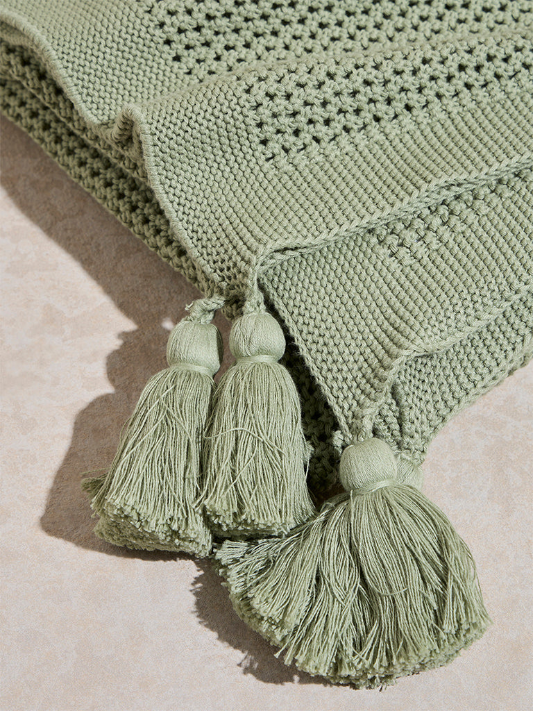 Westside Home Sage Knit-Textured Throw