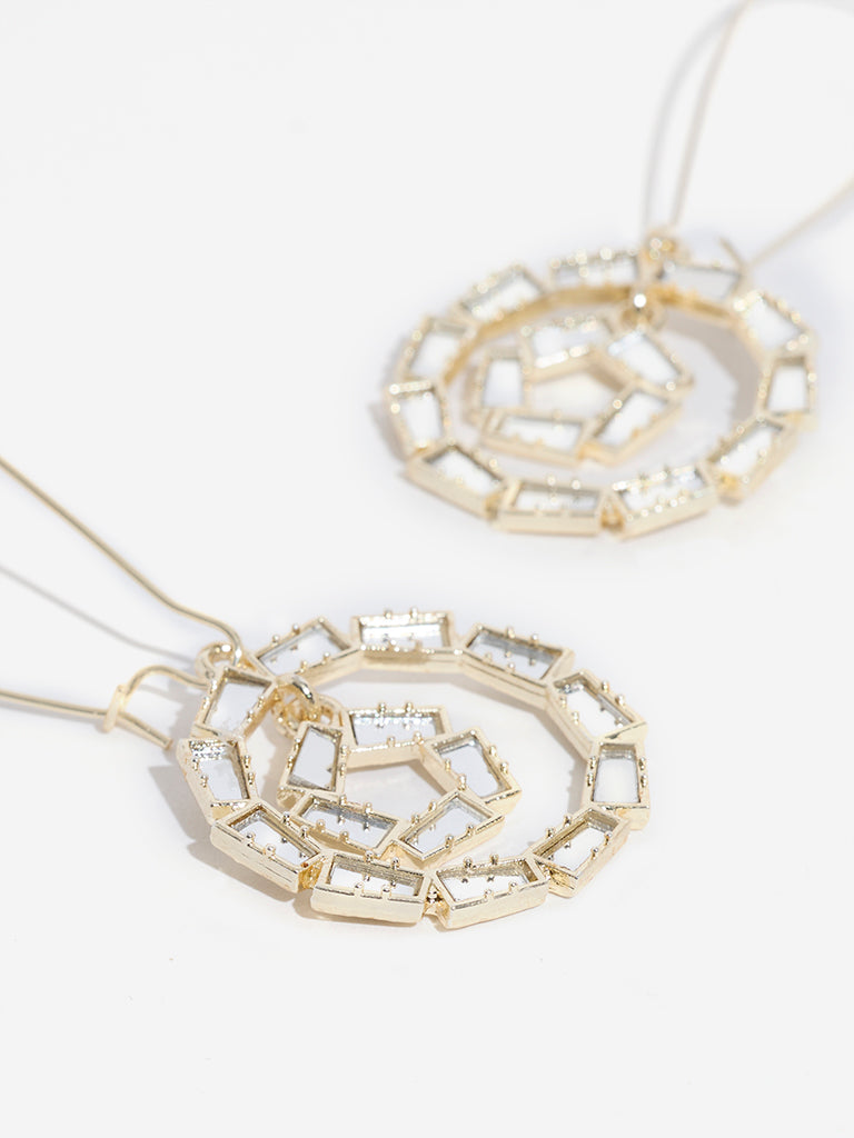 Westside Accessories Gold Mirror Fish Hook Earrings