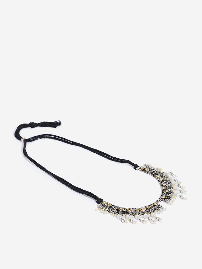 Westside Accessories Silver Oxidized Choker Necklace