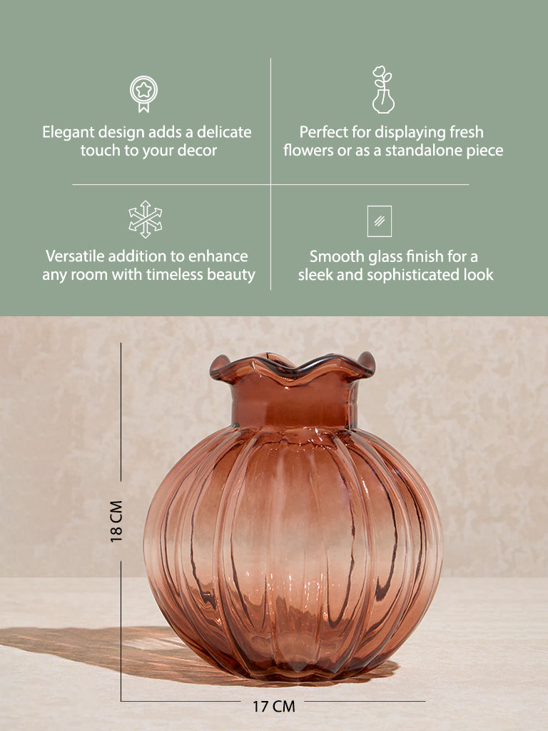 Westside Home Dusty Pink Glass Flower Vase
