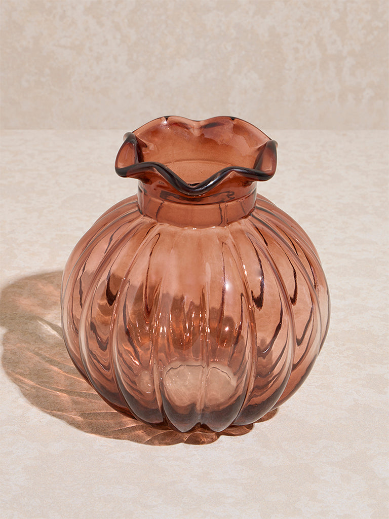 Westside Home Dusty Pink Glass Flower Vase