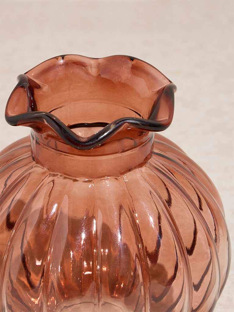 Westside Home Dusty Pink Glass Flower Vase