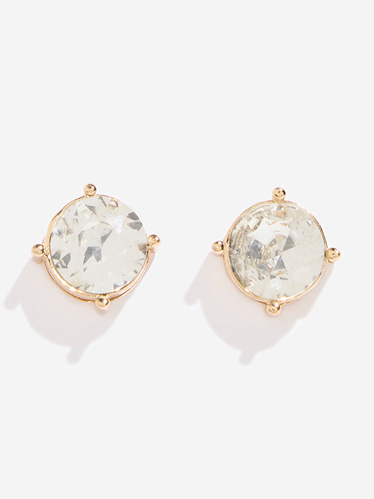 Buy Westside Accessories Gold Big Crystals Stud Earrings from Westside