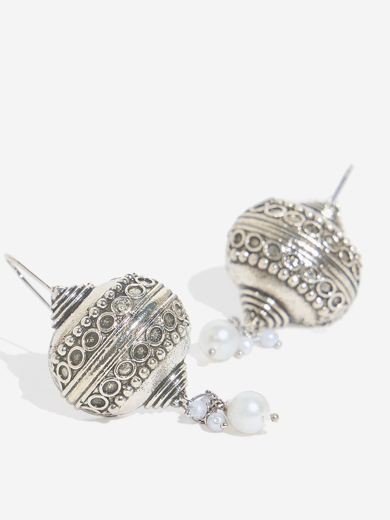 Westside Accessories Silver Oxidized Drop Earrings