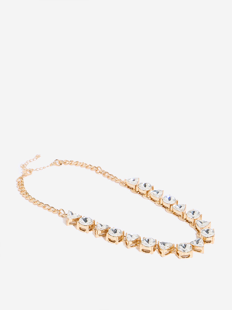 Westside Accessories Gold Big Crystals Necklace