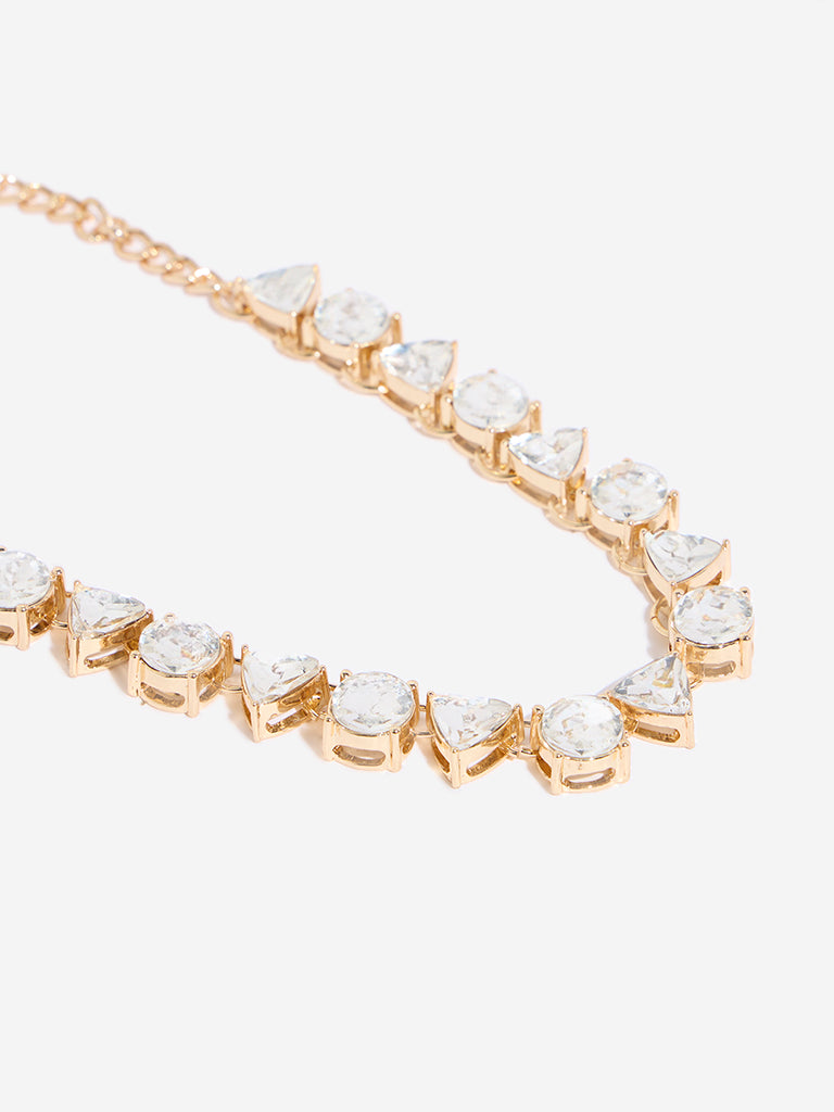 Westside Accessories Gold Big Crystals Necklace