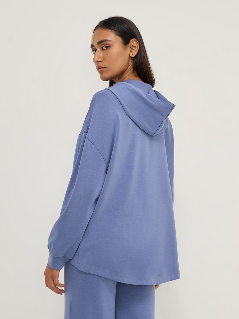 LOV Blue Solid Hoodie