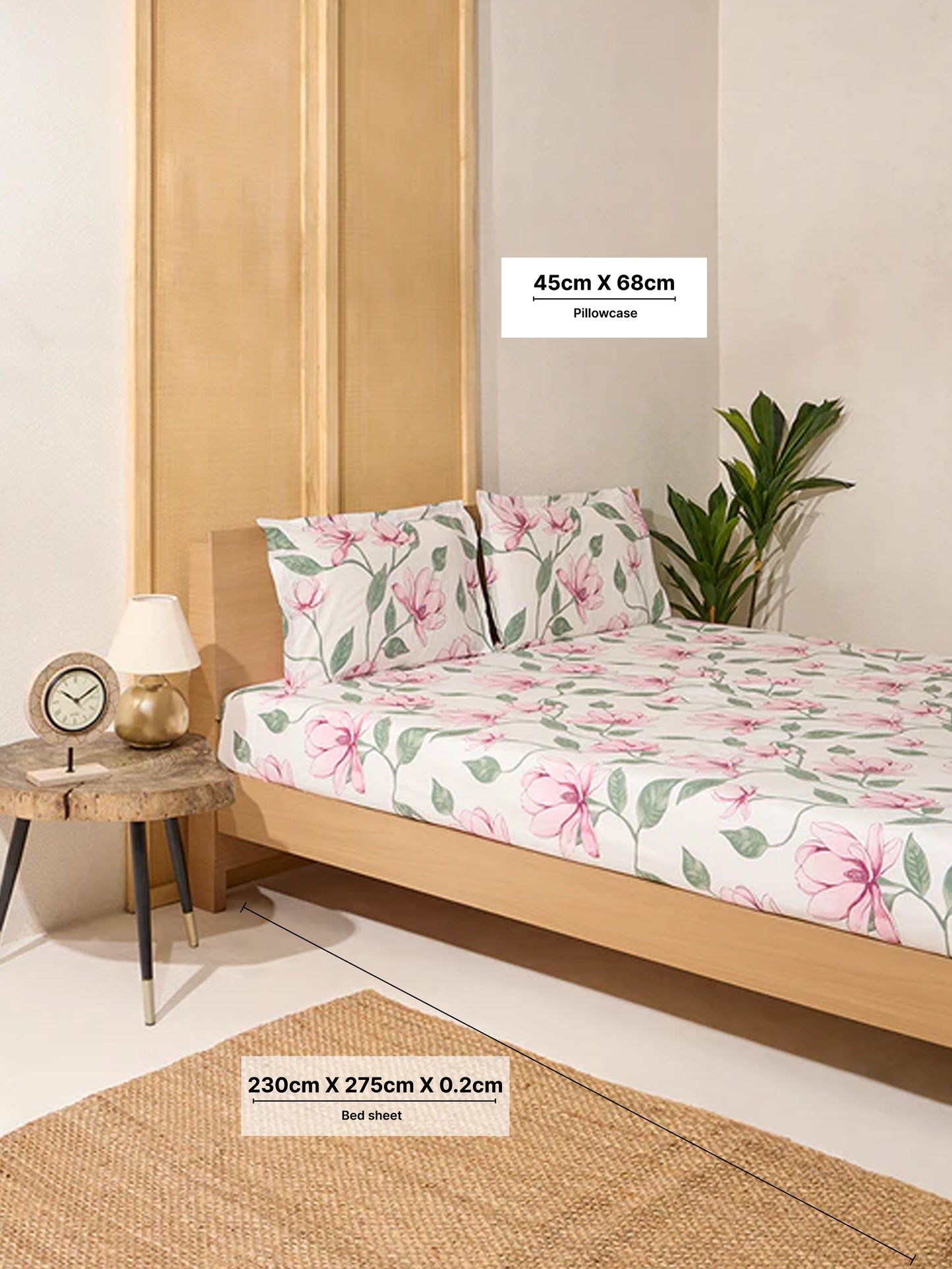 Westside Home Lilac Queen Bed Flat Sheet and Pillowcase Set