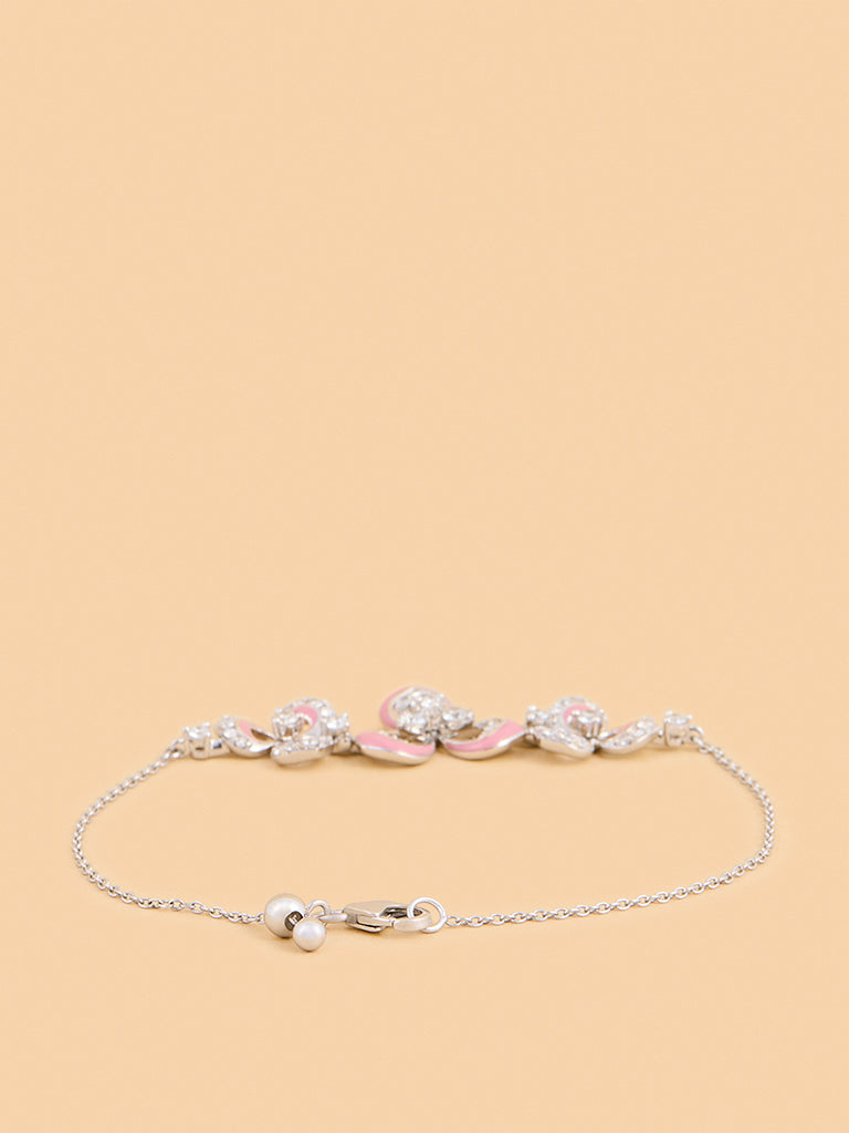 Westside X Pome Trio Pink Floral Lab Diamond Chain Bracelet