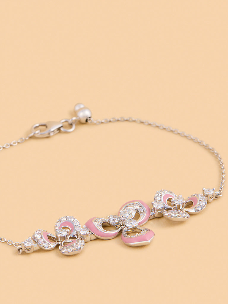 Westside X Pome Trio Pink Floral Lab Diamond Chain Bracelet
