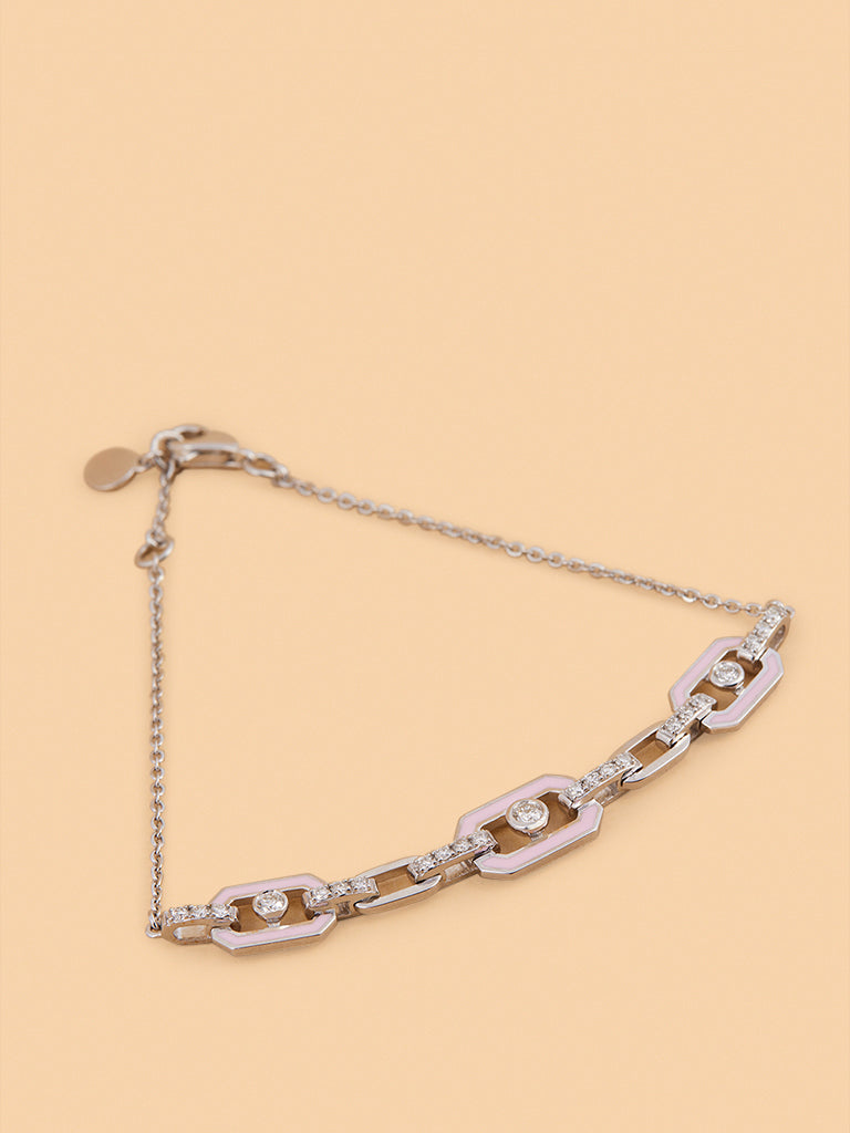 Westside X Pome Elegant Lab Diamond Bracelet with Pink Accents
