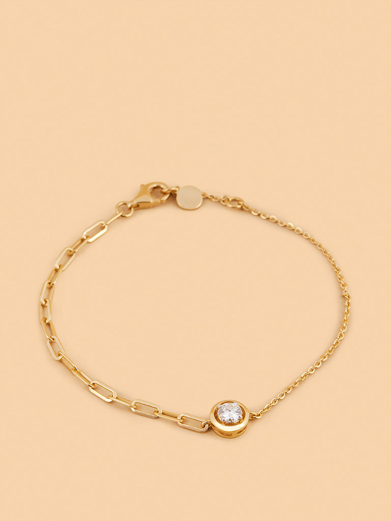 Westside X Pome Faceted Solitaire Lab Diamond Chain Bracelet