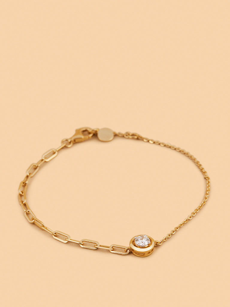 Westside X Pome Faceted Solitaire Lab Diamond Chain Bracelet