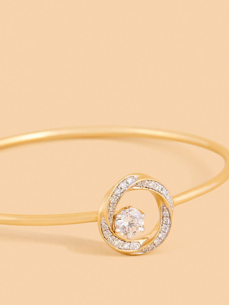 Westside X Pome Infinity Solitaire Lab Diamond Bangle Bracelet