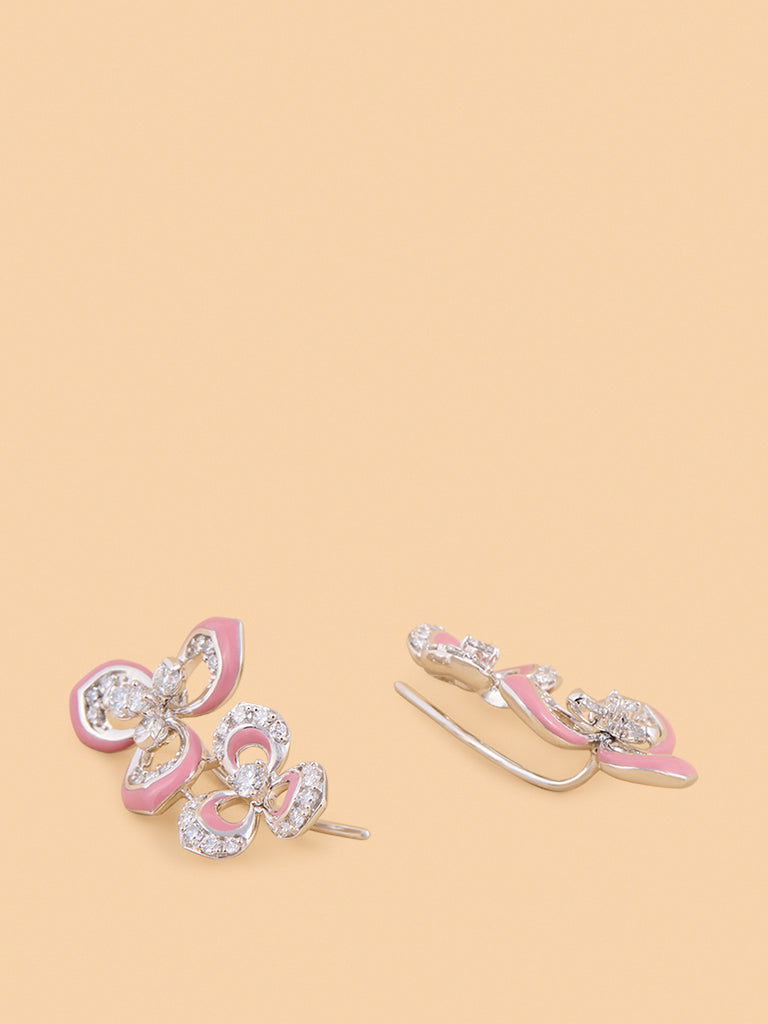 Westside X Pome Pink Floral Set Lab Diamond Earrings