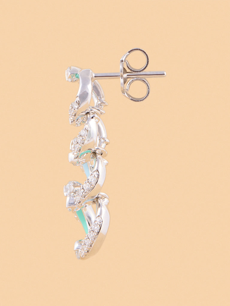 Westside X Pome Chain Swirl Dangle Earrings with Lab Diamond