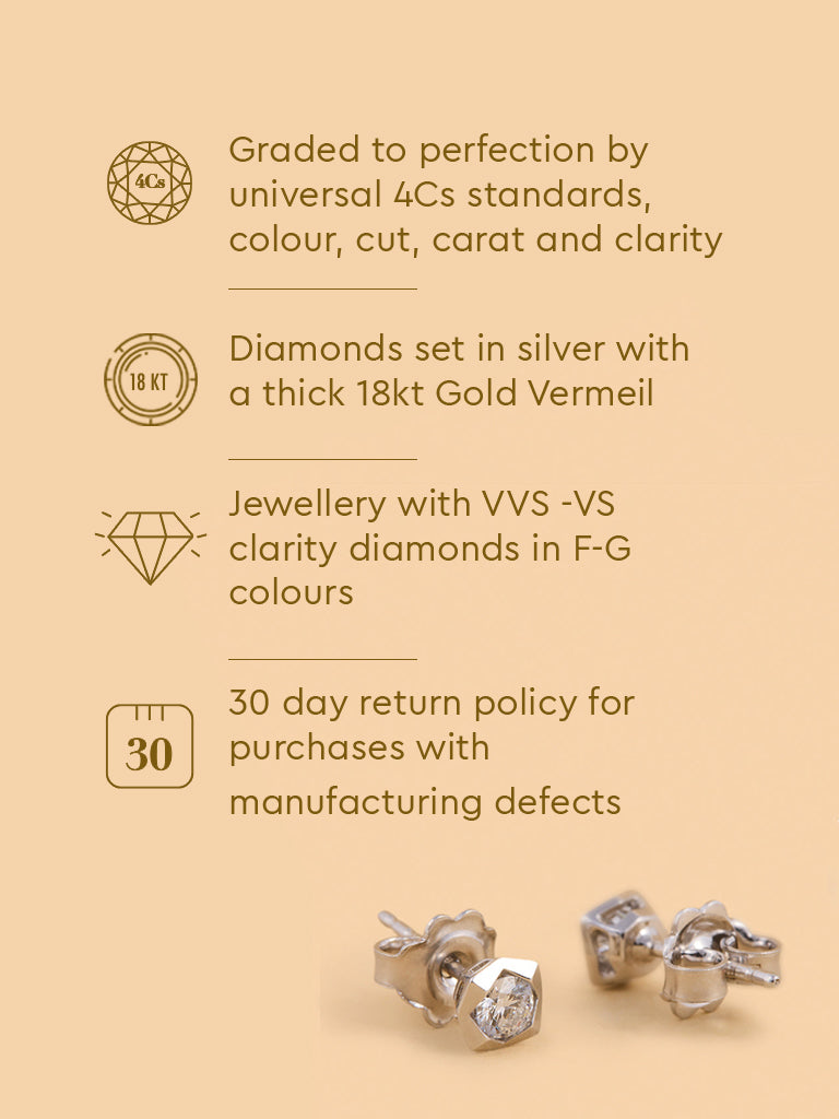 Stellar Solitaire Stud Lab Diamond Earrings