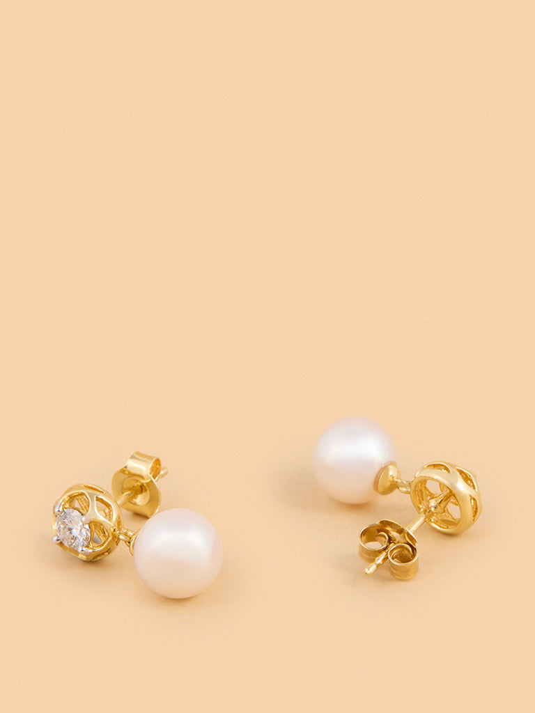 Westside X Pome Pearl Drop Lab Diamond Earrings