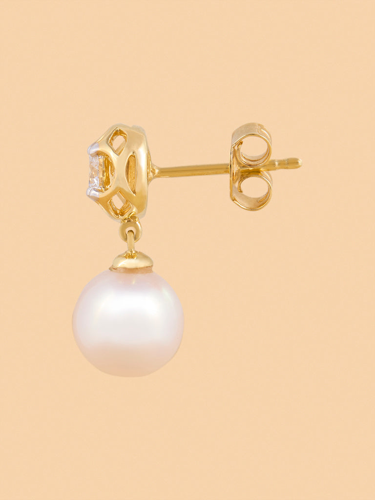 Westside X Pome Pearl Drop Lab Diamond Earrings