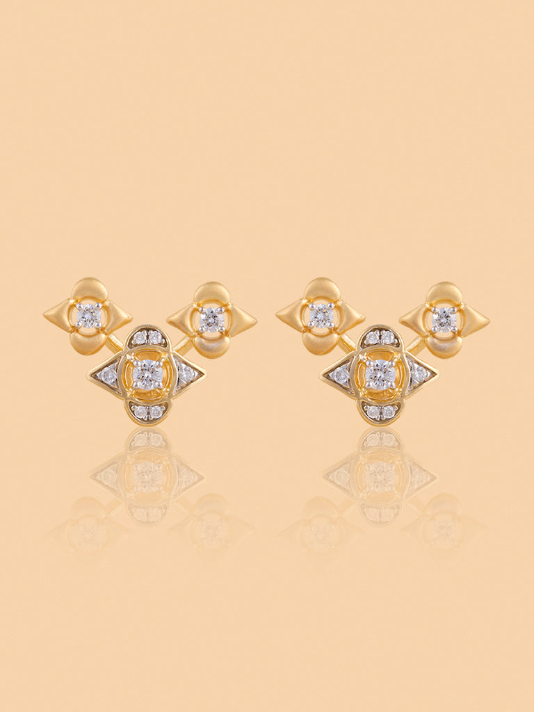 Westside X Pome Flower Trio Earrings with Lab Diamond Accents