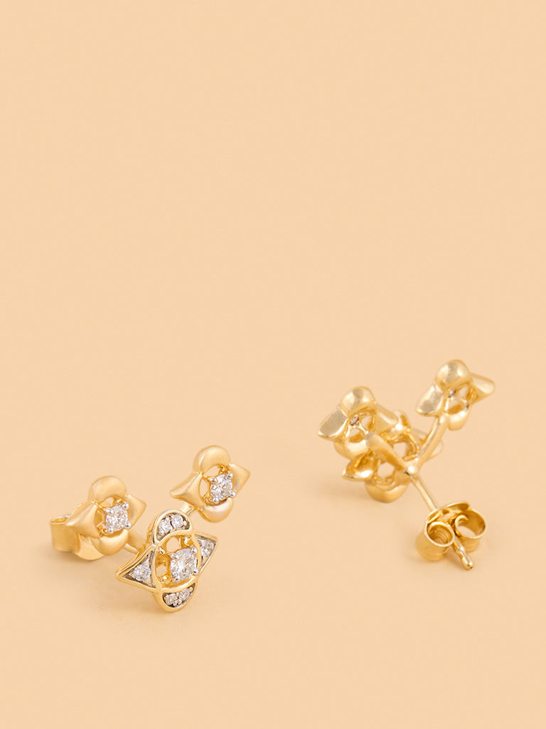 Westside X Pome Flower Trio Earrings with Lab Diamond Accents