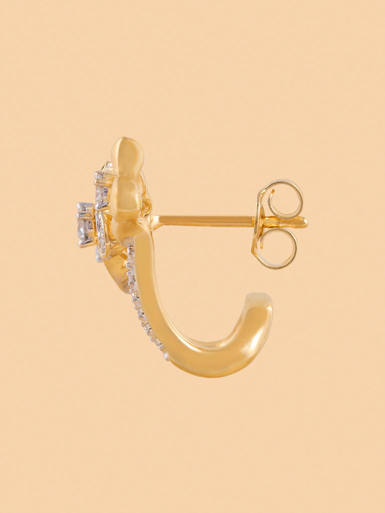 Westside X Pome Triple Floral Earrings with Lab Diamond Accents