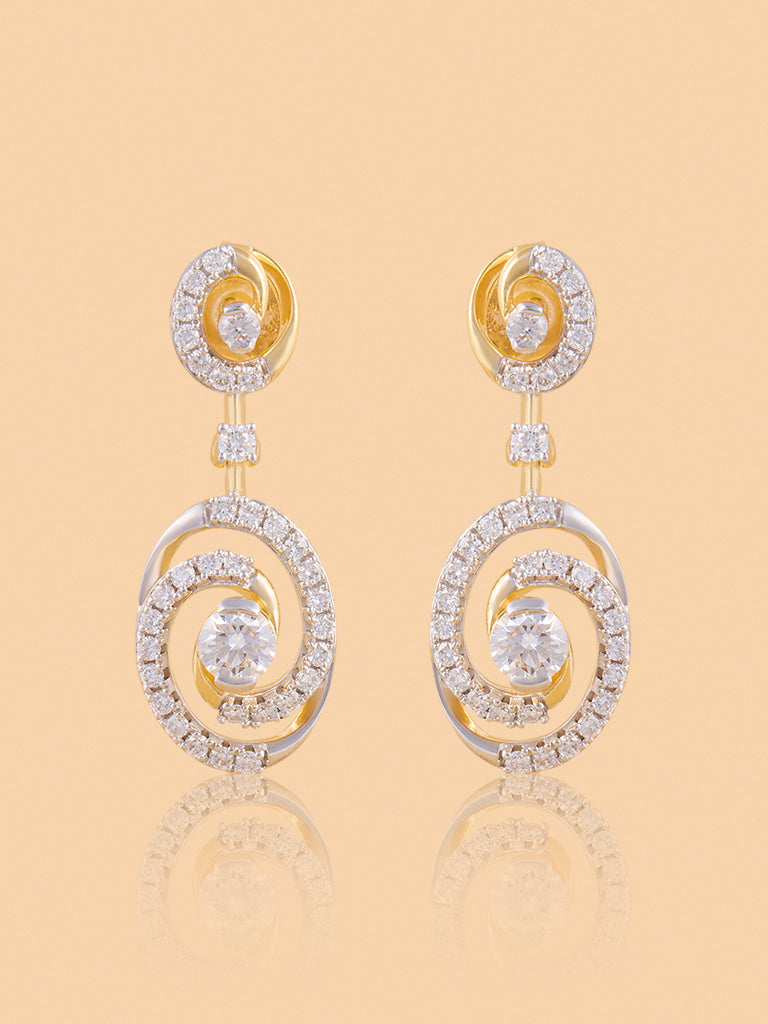 Westside X Pome Dual Spiral Drop Earrings with Lab Diamond