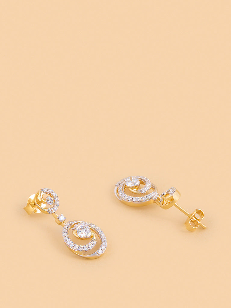 Westside X Pome Dual Spiral Drop Earrings with Lab Diamond