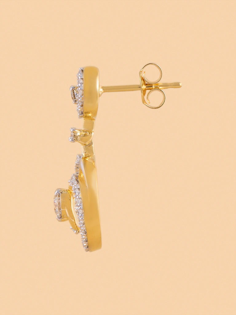 Westside X Pome Dual Spiral Drop Earrings with Lab Diamond