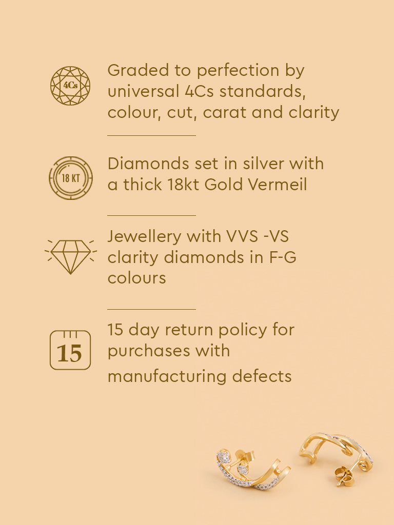 Intricate Swirl Lab Diamond Ear Climbers