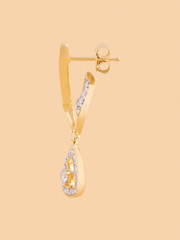 Westside X Pome Elegant Drop Earrings with Lab Diamond Accents