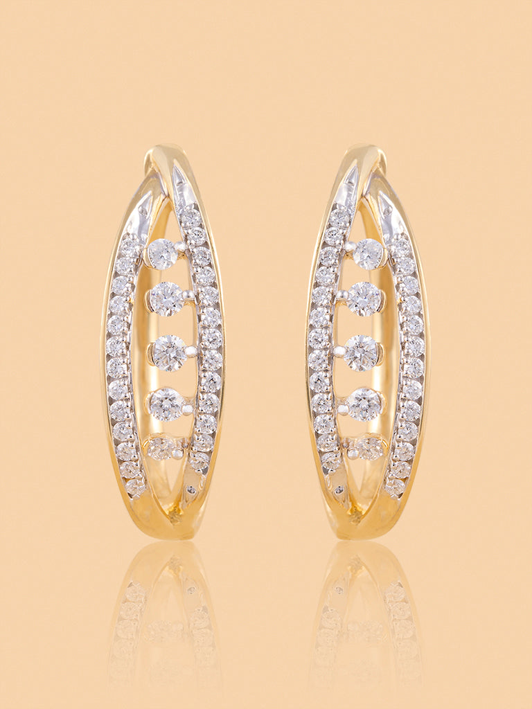 Westside X Pome Marquise Hoop Earrings with Lab Diamond Accents