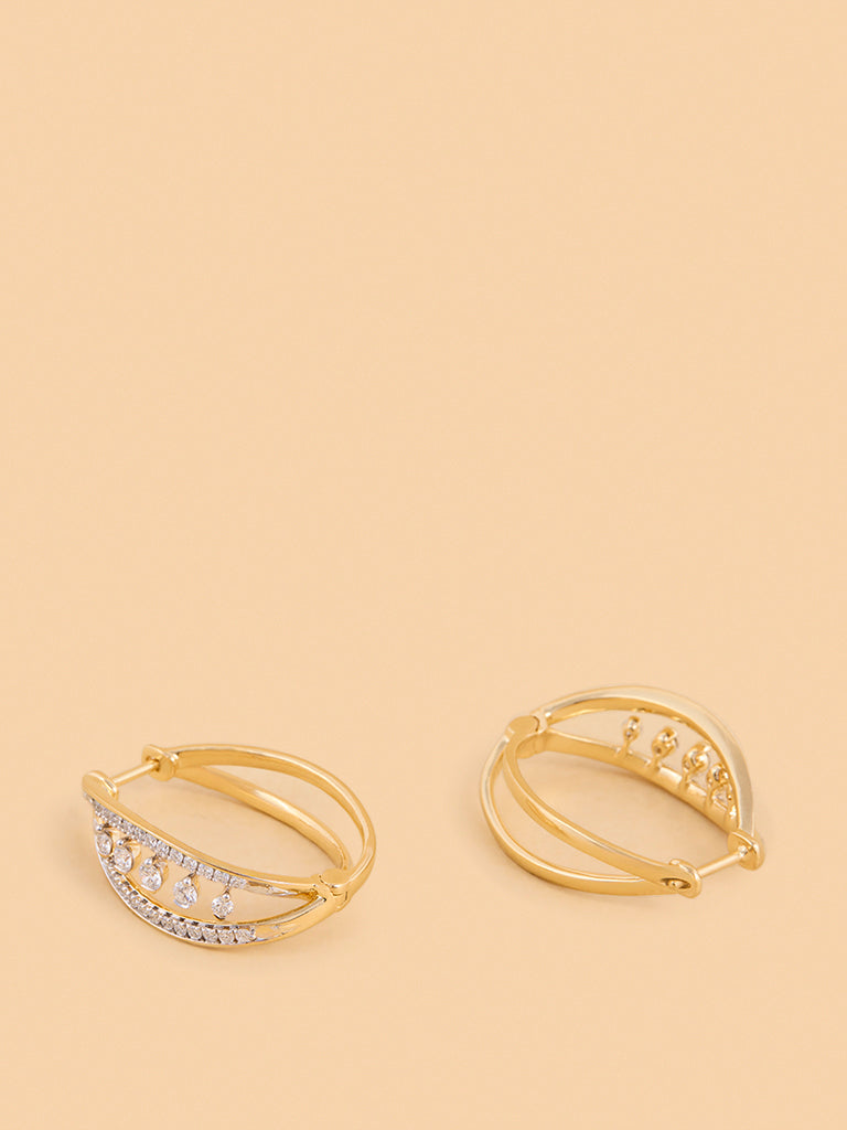 Westside X Pome Marquise Hoop Earrings with Lab Diamond Accents