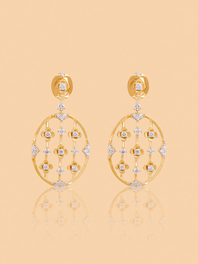 Westside X Pome Oval Lab Diamond Earrings with Floral Detailing