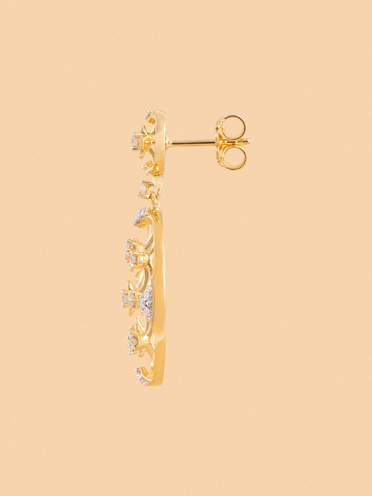 Westside X Pome Oval Lab Diamond Earrings with Floral Detailing