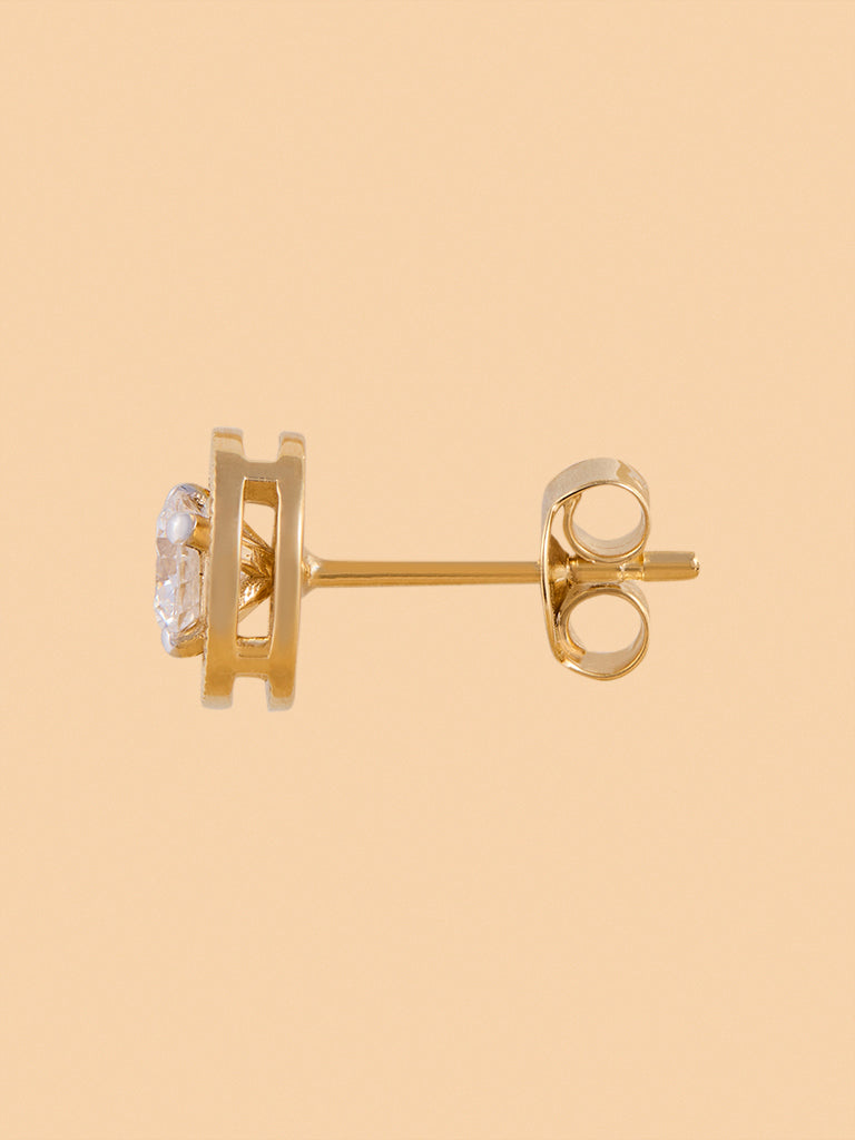 Westside X Pome Round Halo Solitaire Lab Diamond Earrings