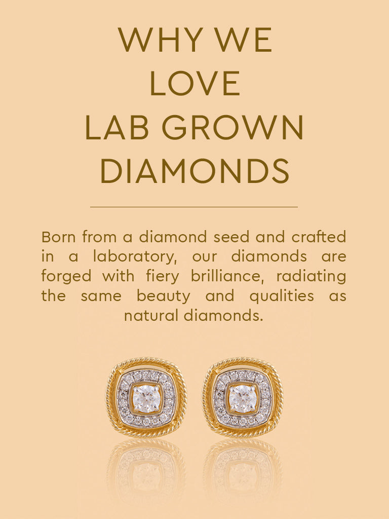 Westside X Pome Rope Detailing in Cushion Lab Diamond Earrings