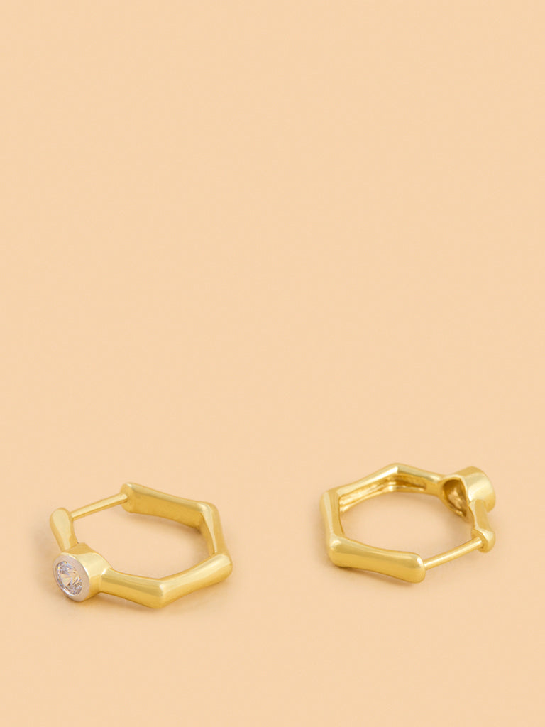Westside X Pome Edgy Hoops with Lab Diamond Earrings