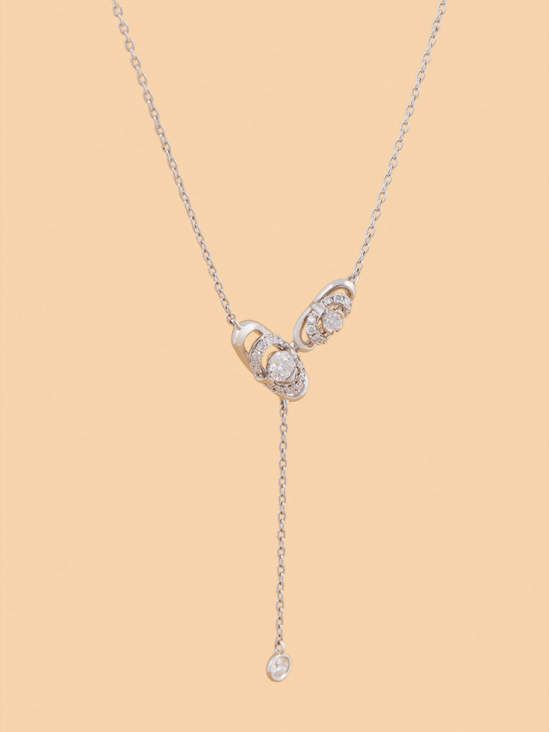 Westside X Pome Oval Chain Necklace with Dual Lab Diamond Charm