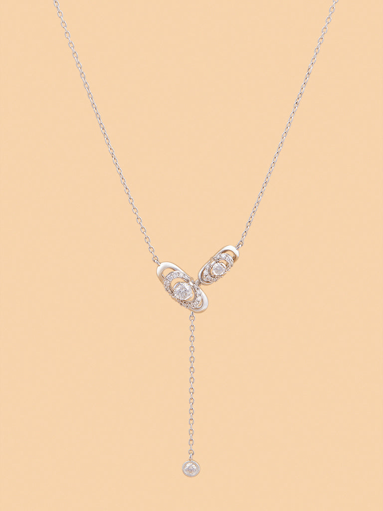 Westside X Pome Oval Chain Necklace with Dual Lab Diamond Charm