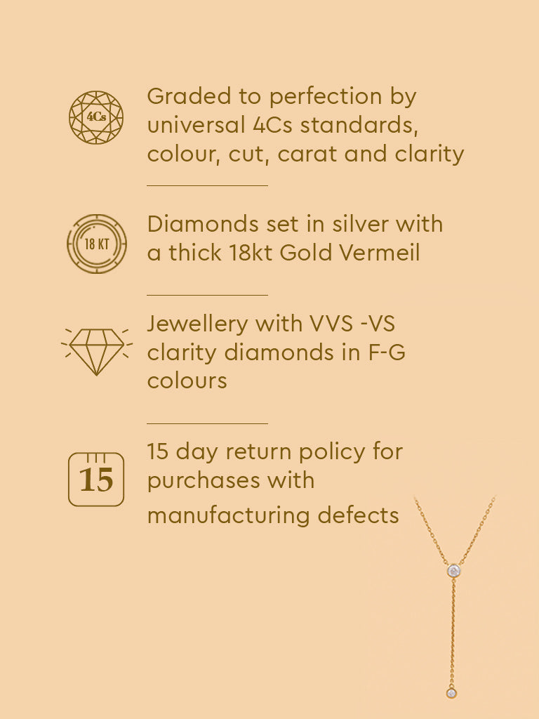 Sleek Y-Chain Necklace with Lab Diamond