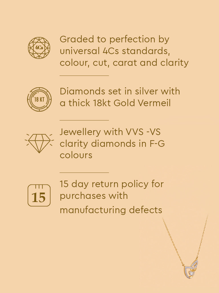 Elegant Teardrop Gold Plated Lab Diamond Necklace