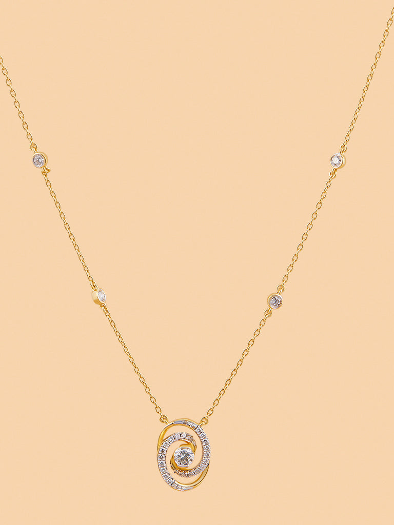 Westside X Pome Dual Spiral Lab Diamond Pendant Necklace