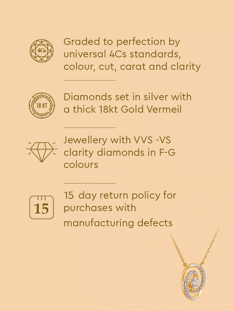 Dual Spiral Lab Diamond Pendant Necklace