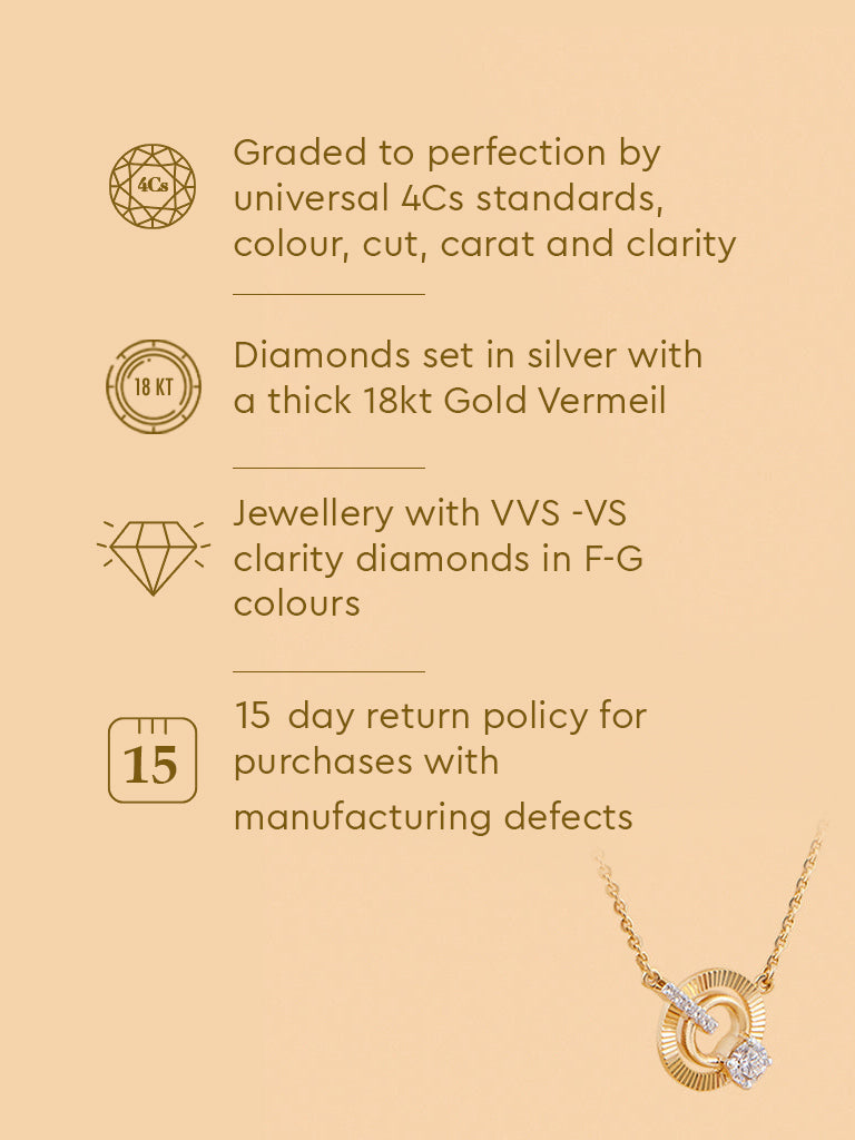 Dual Circle Lab Diamond Pendant Necklace