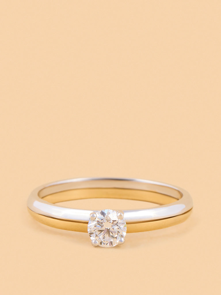 Westside X Pome Classic Dual Tone Solitaire Lab Diamond Ring