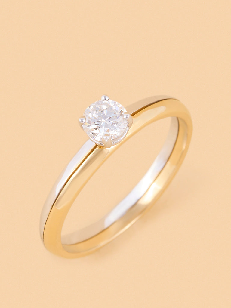 Westside X Pome Classic Dual Tone Solitaire Lab Diamond Ring