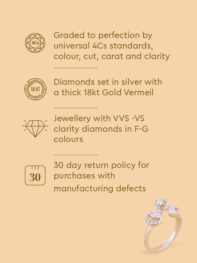 Westside X Pome Triple Cluster Lab Diamond Ring